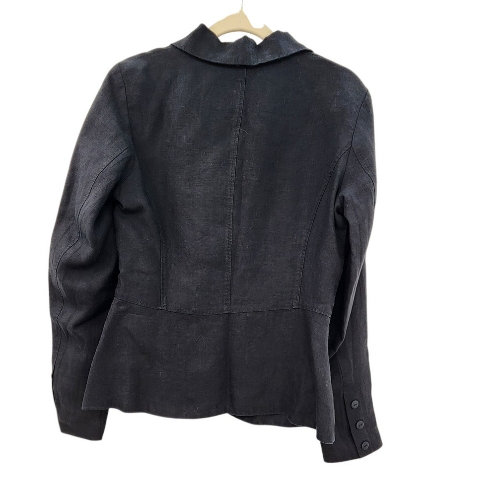 New Nwt Son De Flor Linen Black Blazer Size Xs Classic Timeless Lagenlook — image 2 of 8